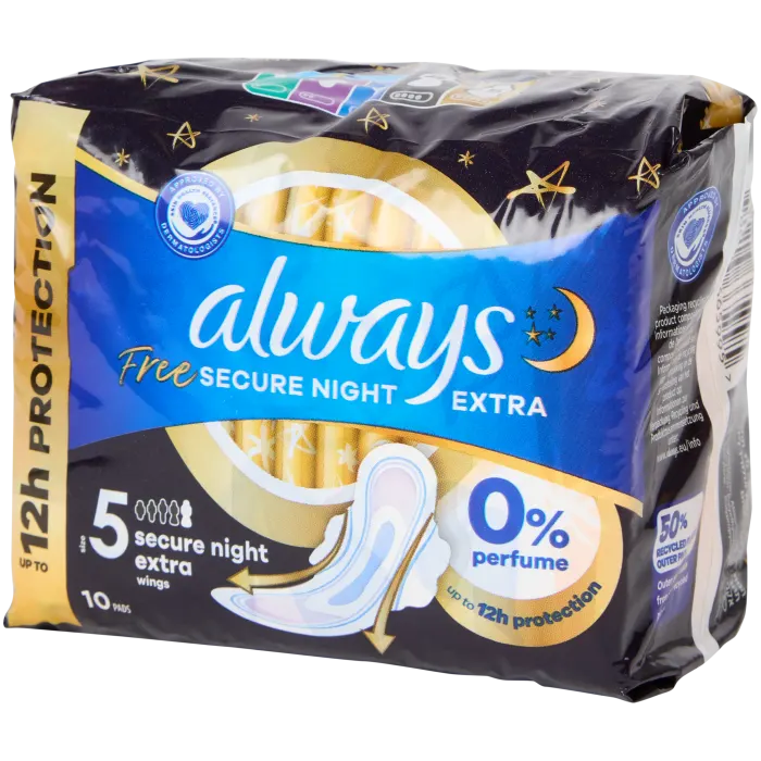 Serviettes hygiéniques Always Free Secure Night Extra