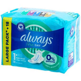 Serviettes hygiéniques Always Free Day Normal