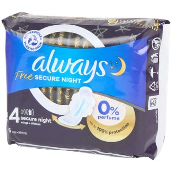 Serviettes hygiéniques Always Free Secure Night