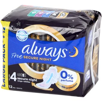Serviettes hygiéniques Always Free Secure Night